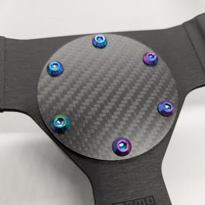 Matte Carbon Fiber Horn Delete Plate: 6x70mm Track Car Sim Rig