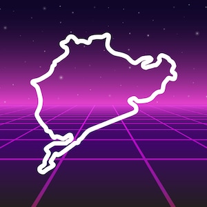 Nürburgring Nordschleife Racetrack Track Outline Vinyl Aufkleber - Racing Enthusiast Sticker - ideal für Laptops, Autos und Ausrüstung