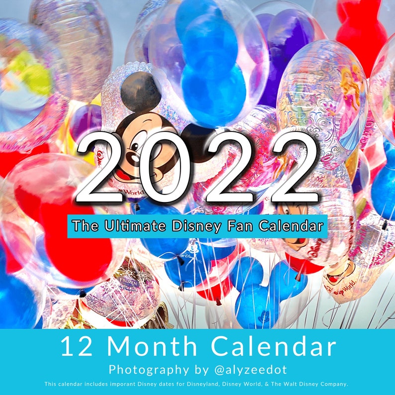 Calendrier Disney 2022 Le calendrier ultime de 12 mois pour | Etsy
