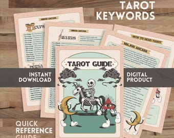 Hoja de trucos del tarot digital / Guía del tarot imprimible / Significados y tiradas / Descarga instantánea / Referencia del tarot para principiantes / Tabla de palabras clave del tarot
