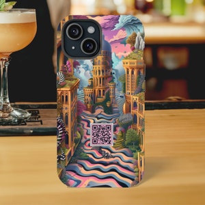 Custom Impact Resistant Phone Case with Venmo QR Code, SciFi Fantasy Vibes, Perfect for Bartenders and Service Industry