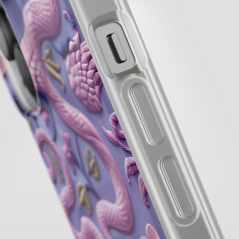 Snake Phone Protector Embroidered 3D Look Pink Snakes and Flowers Phone Cover Cottagecore ...