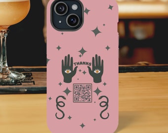Custom QR Code Impact Resistant Phone Case, Perfect for Bartenders, Service Industry Professionals, Quick Digital Tips, Custom Venmo QR
