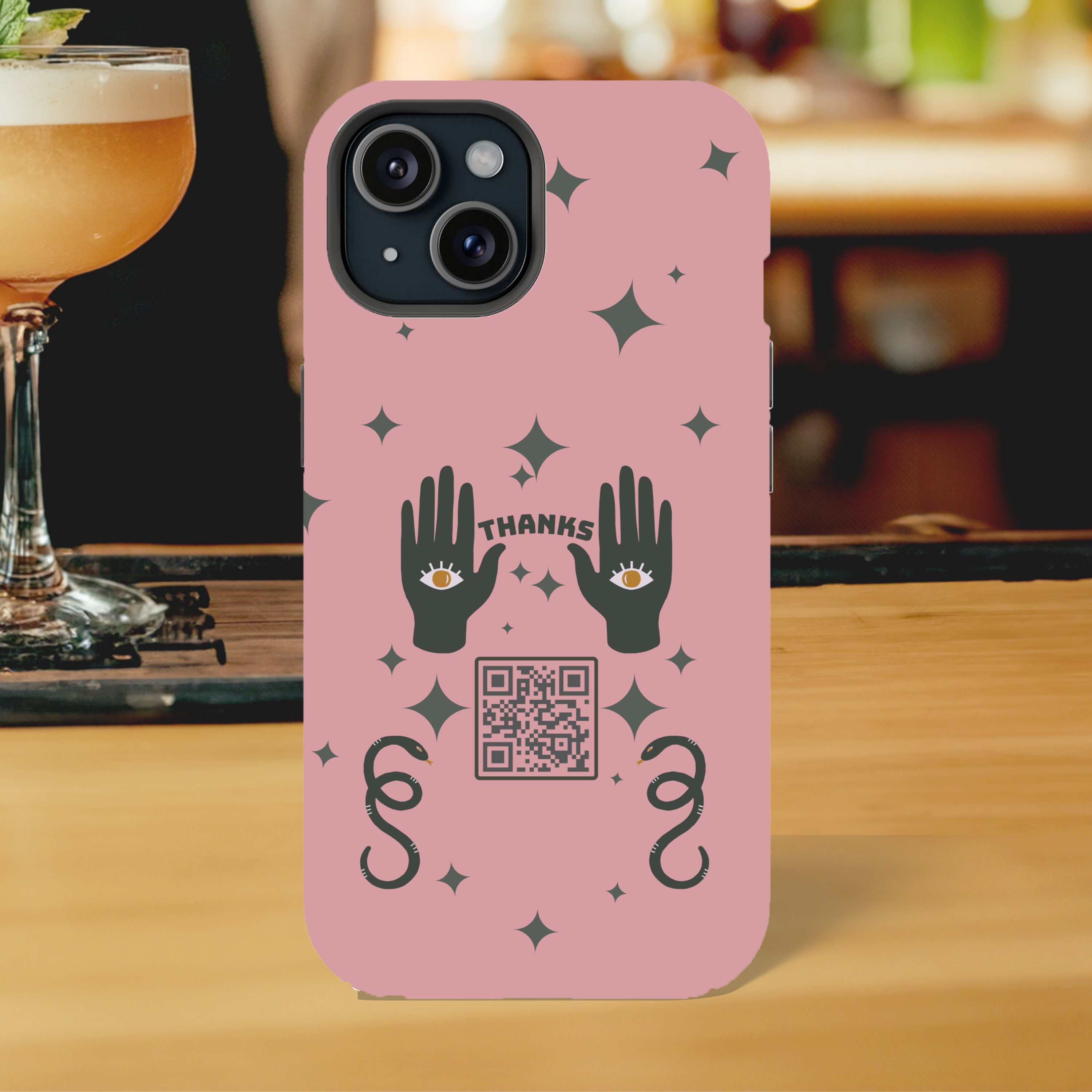 Custom QR Code Impact Resistant Phone Case, Perfect for Bartenders ...