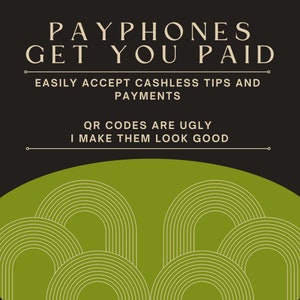 Custom QR Code Phone Case, Perfect for Bartenders, Service Industry, Accept Payment Anywhere, Cool Aesthetic Design Bild 2