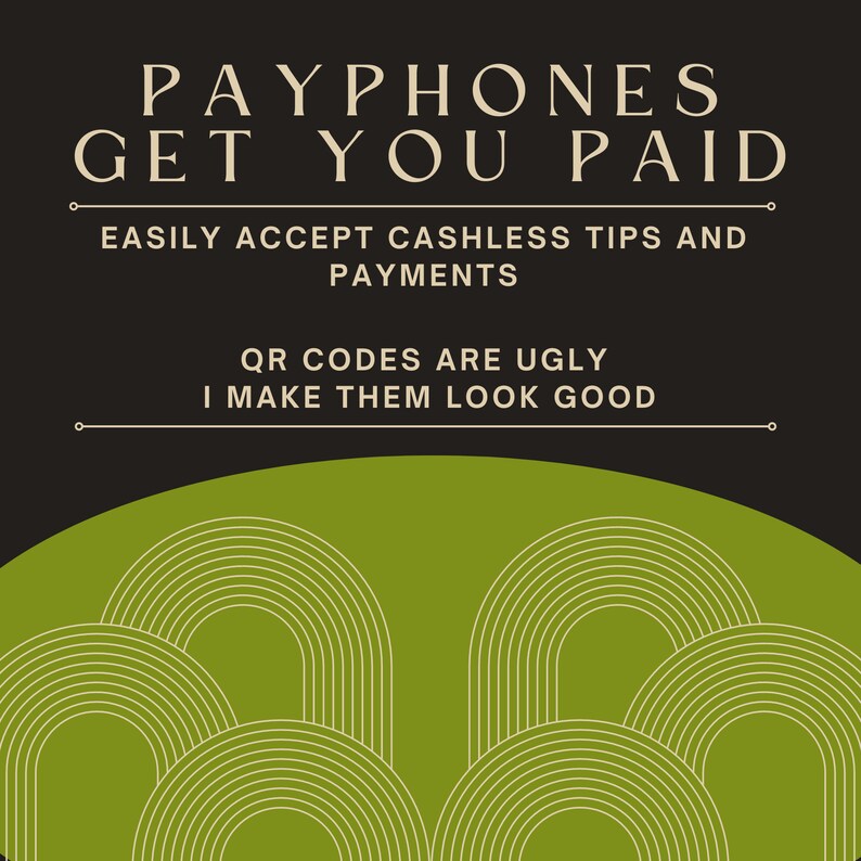 Custom QR Code Phone Case for Cashapp Venmo Impact Resistant Digital Tips Grunge Vibes Perfect for Bartenders image 3