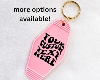 Custom Text Motel Keychain | Custom Keychain | Cute Keychains | Gifts For Her | Motel Keychain | Custom Gifts | Retro Keychain