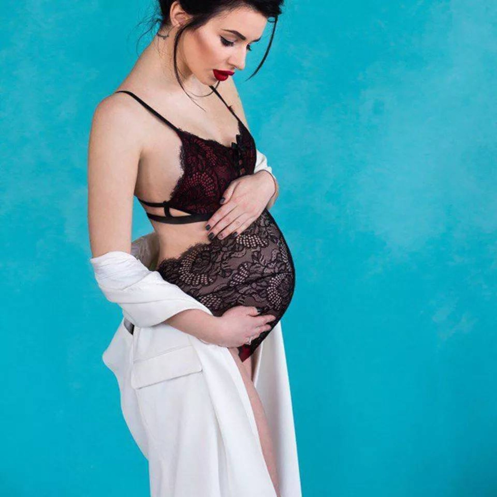 MATERNITY Bodysuit For Photo shoot Lace Bodysuit Maternity Etsy
