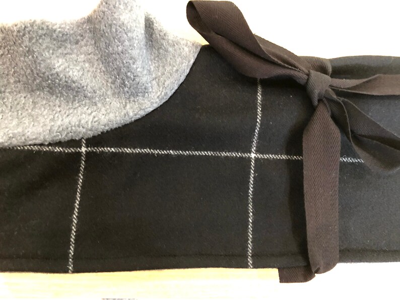 Greyhound or Whippet coat grey and black wool check
