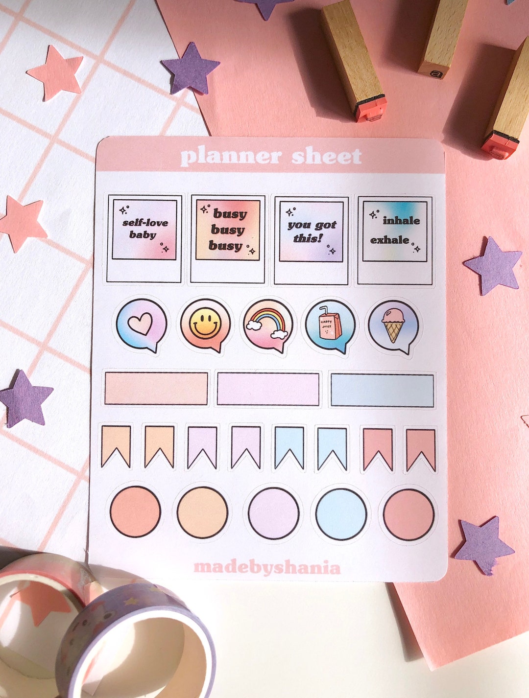 Planner Sticker Sheet 02 MINI Bullet Journal Planner Decorative Random ...