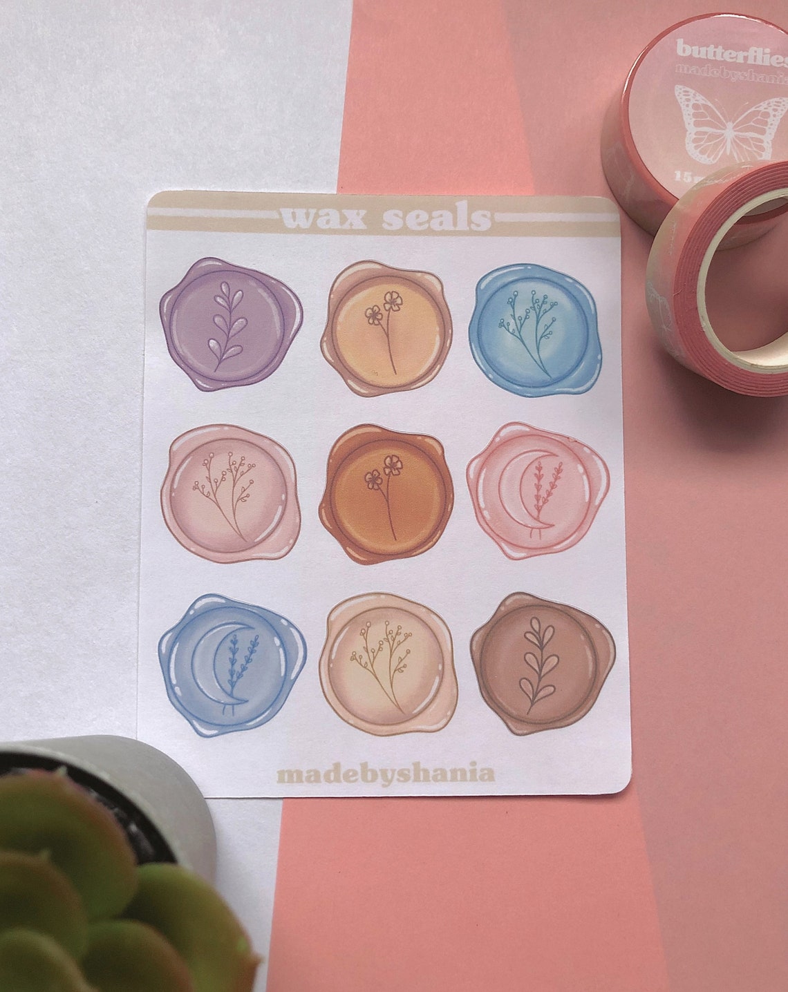 Wax Seals Sticker Sheet Bullet Journal Planner Etsy