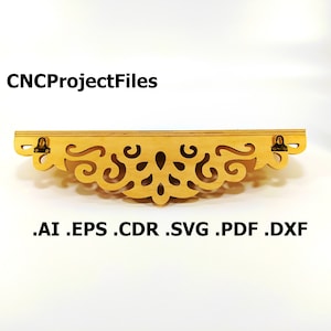 CNC files for wood. Decorative shelf CNC plans. Wood, plywood model cnc file. Cnc plan, dxf file, eps file, file svg, ai, cdr, pdf