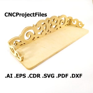 CNC files for wood. Decorative Shelf CNC plan. Wood, plywood model cnc file. Cnc plan, dxf file, eps file, file svg, ai, cdr, pdf