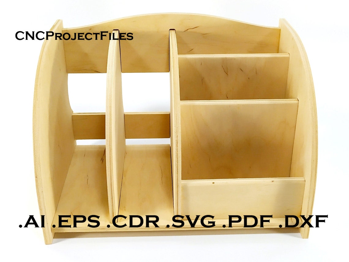 CNC Files for Wood. Desk Organizer CNC Plan. Wooden Plywood Model Cnc