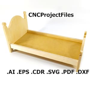 CNC files for wood. Bed CNC plans. Wood, plywood model cnc file. Cnc plan, dxf file, eps file, file svg, ai, cdr, pdf