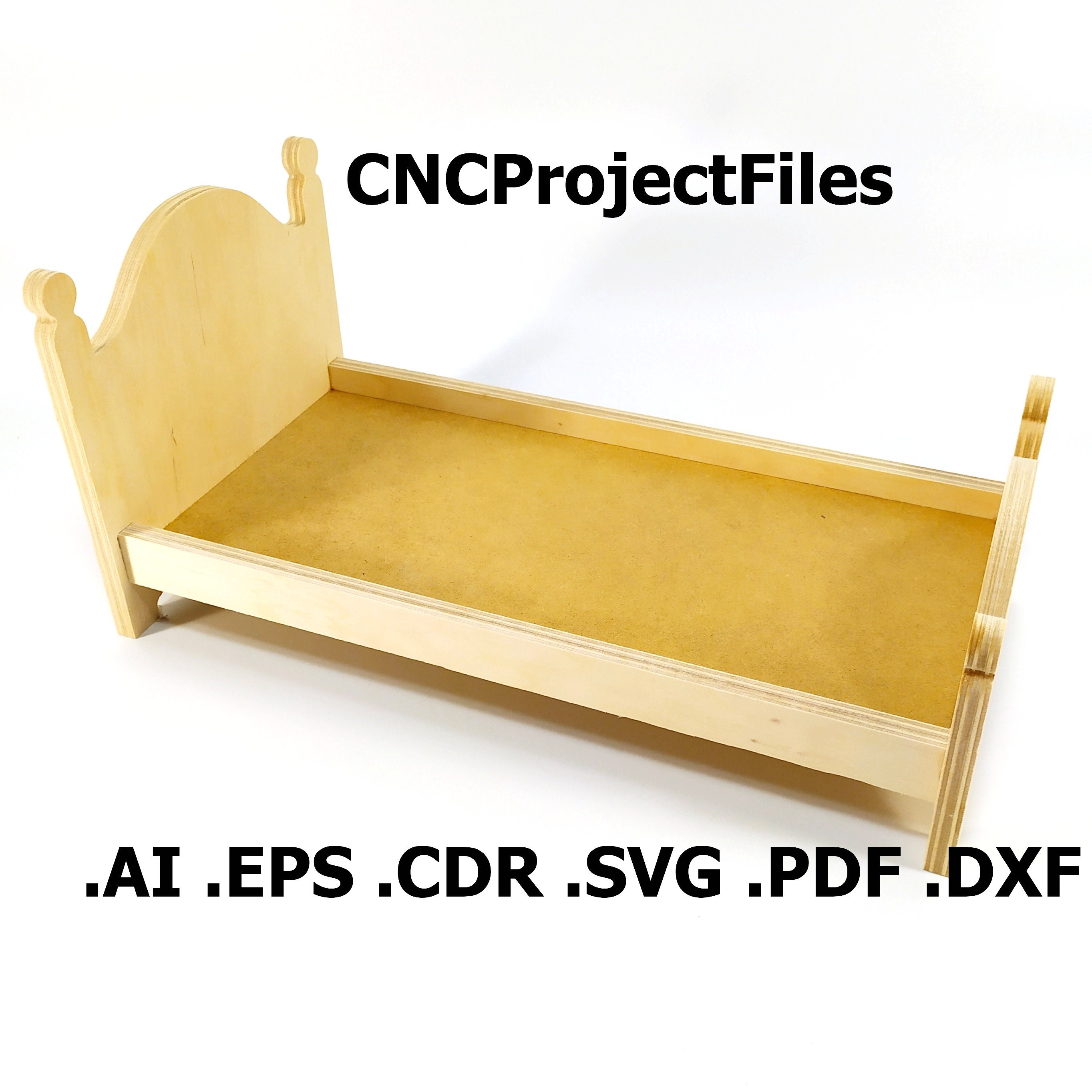 CNC files for wood. Bed CNC plans. Wood, plywood model cnc file. Cnc plan, dxf file, eps file, file svg, ai, cdr, pdf