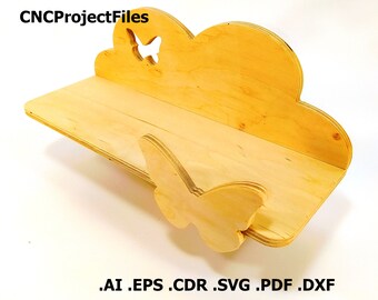 CNC files for wood. Decorative shelf CNC plans. Wood, plywood model cnc file. Cnc plan, dxf file, eps file, file svg, ai, cdr, pdf