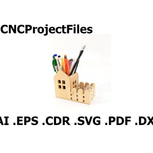 CNC files for wood. Desk organizer CNC plans. Wood, plywood model cnc file. Cnc plan, dxf file, eps file, file svg, ai, cdr, pdf