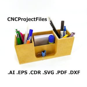 CNC files for wood. Desk organizer CNC plans. Wood, plywood model cnc file. Cnc plan, dxf file, eps file, file svg, ai, cdr, pdf