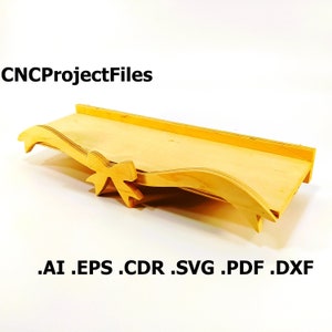 CNC files for wood. Decorative shelf CNC plans. Wood, plywood model cnc file. Cnc plan, dxf file, eps file, file svg, ai, cdr, pdf