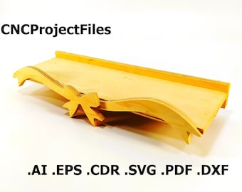 CNC files for wood. Decorative shelf CNC plans. Wood, plywood model cnc file. Cnc plan, dxf file, eps file, file svg, ai, cdr, pdf