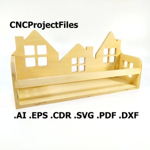 CNC files for wood. Decorative shelf CNC plans. Wood, plywood model cnc file. Cnc plan, dxf file, eps file, file svg, ai, cdr, pdf