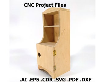 CNC files for wood. Decorative Cupboard CNC plans. Wood, plywood model cnc file. Cnc plan, dxf file, eps file, file svg, ai, cdr, pdf