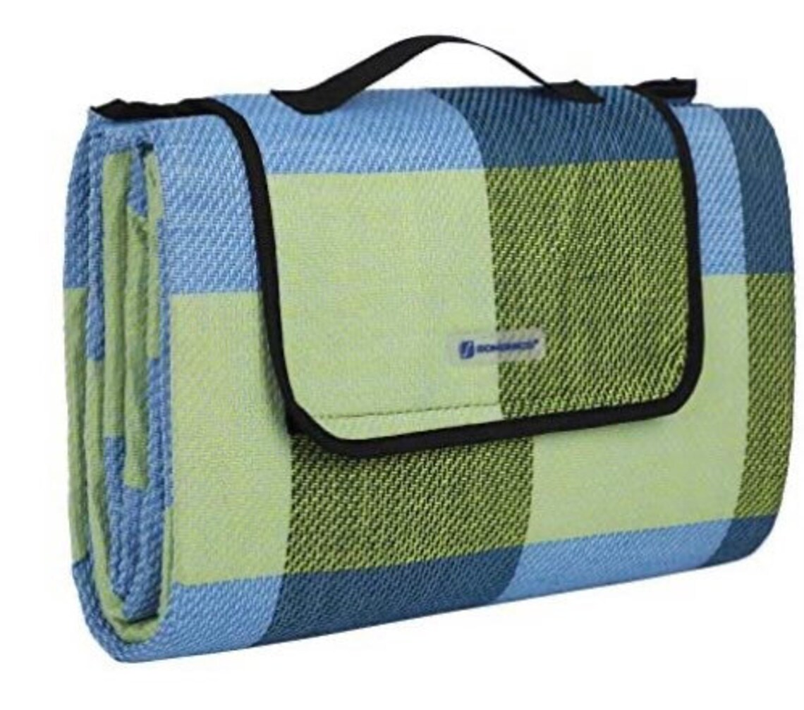 Waterproofbacked Picnic Blanket neatly fits into itself Etsy