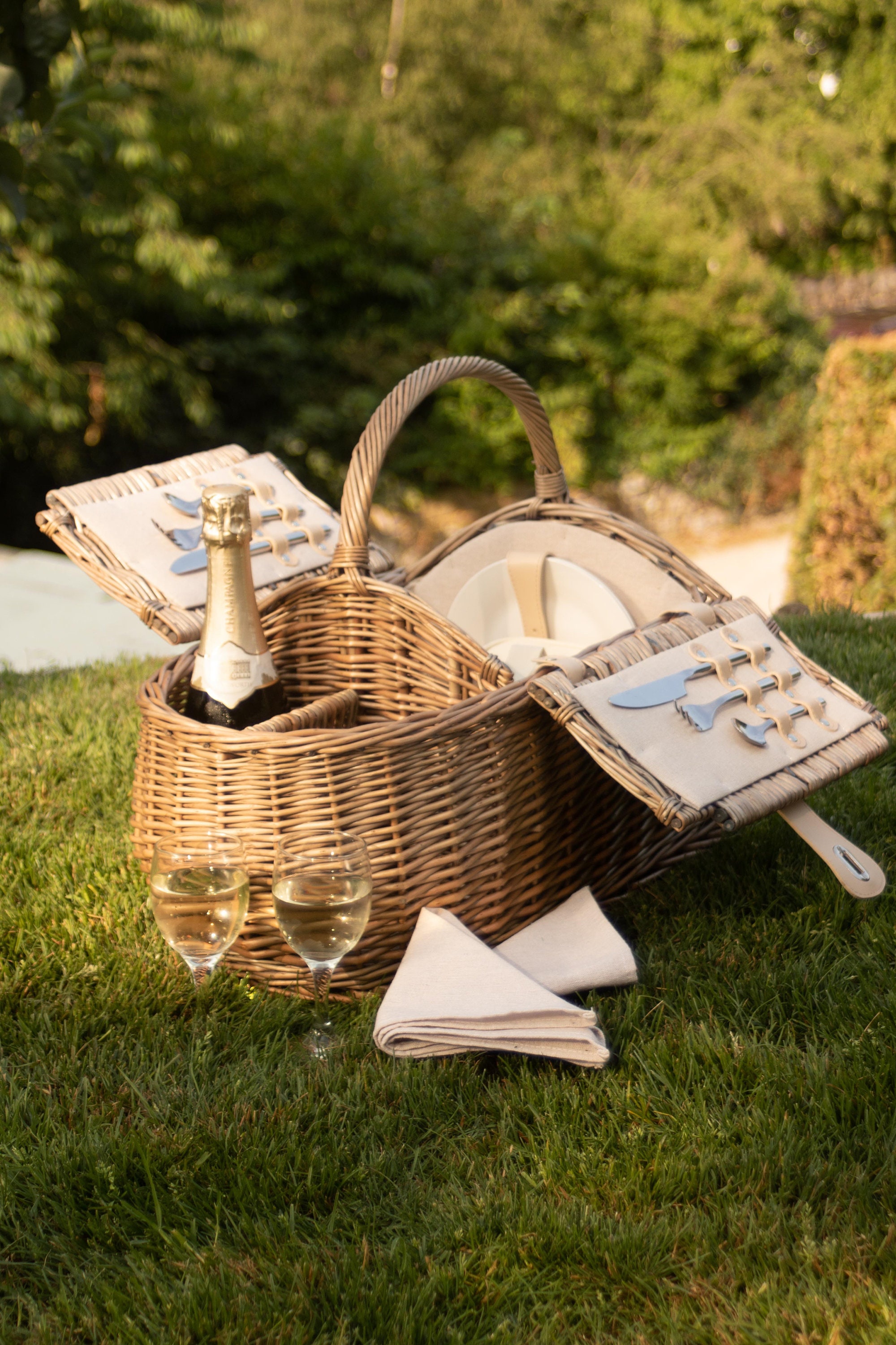 Luxury Picnic Basket for 2 Includes Napkins Removable Cooler Etsy