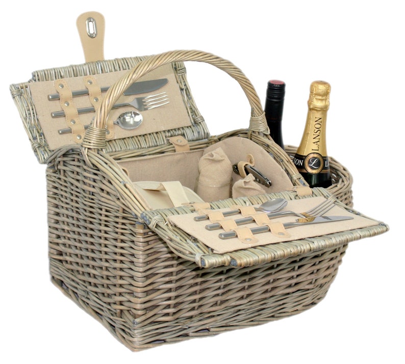 Luxury Picnic Basket for 2 Includes Napkins Removable Cooler Etsy