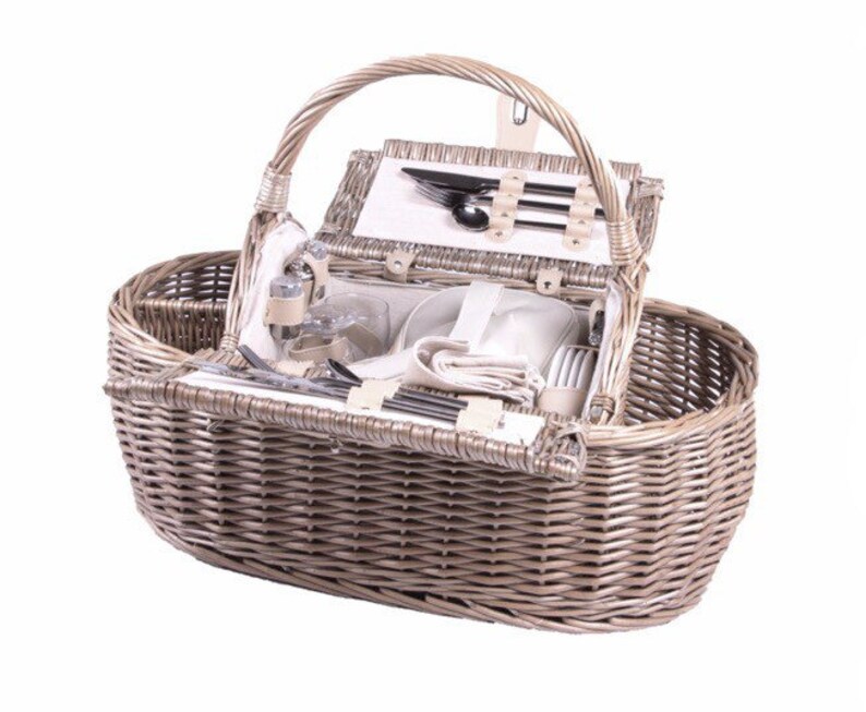 REDUCED Luxury Picnic Basket for 4 INCLUDES Cooler Bag Etsy UK