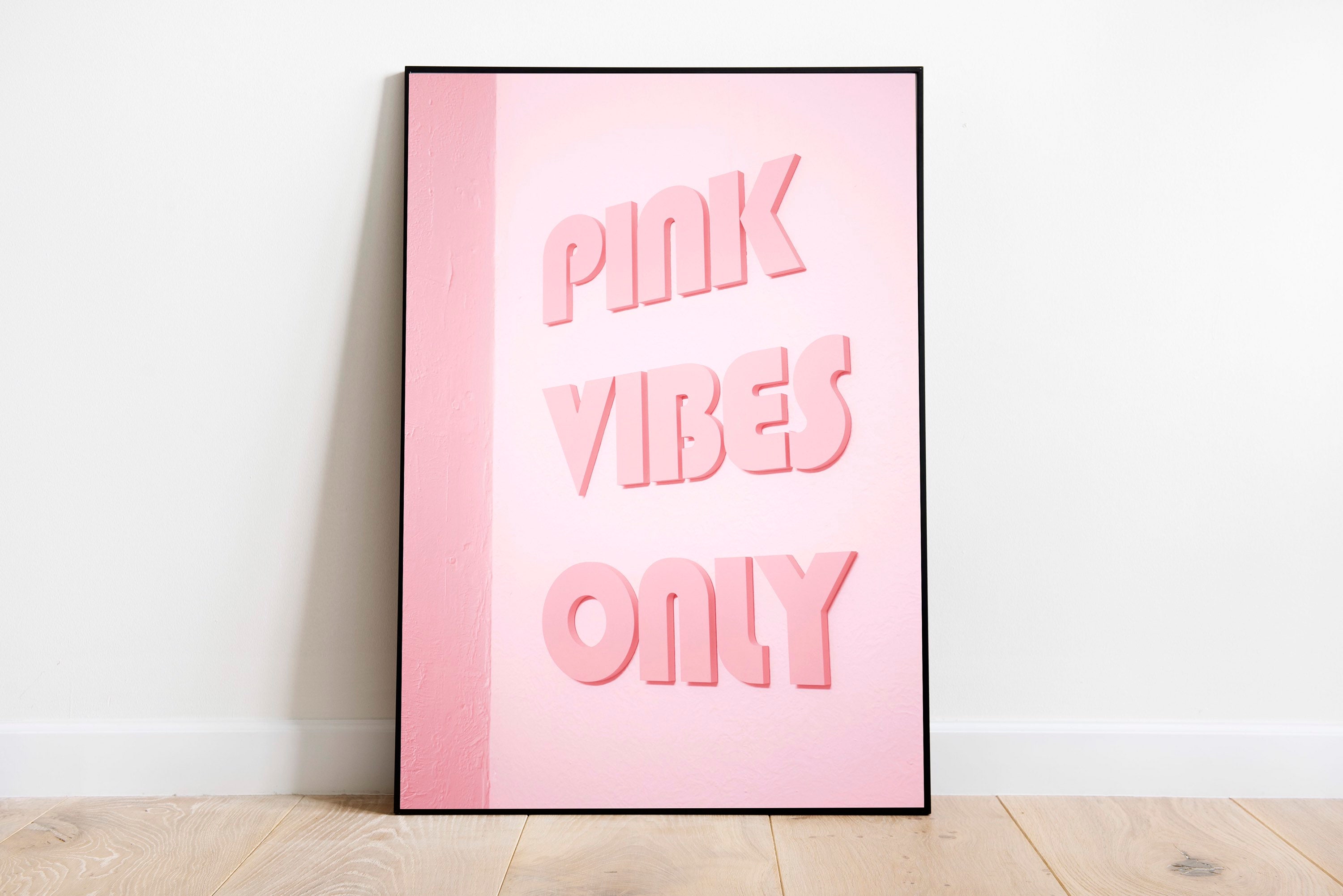 Pink Vibes Only Sign Print Etsy