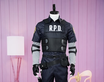 Details about   Resident Evil 2 Remake Biohazard Re:2 Leon Scott Kennedy Police Costume Cosplay 