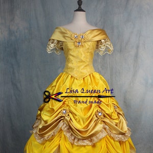 The Beauty and The Beast Princess Belle Cosplay Costume Dress | Etsy