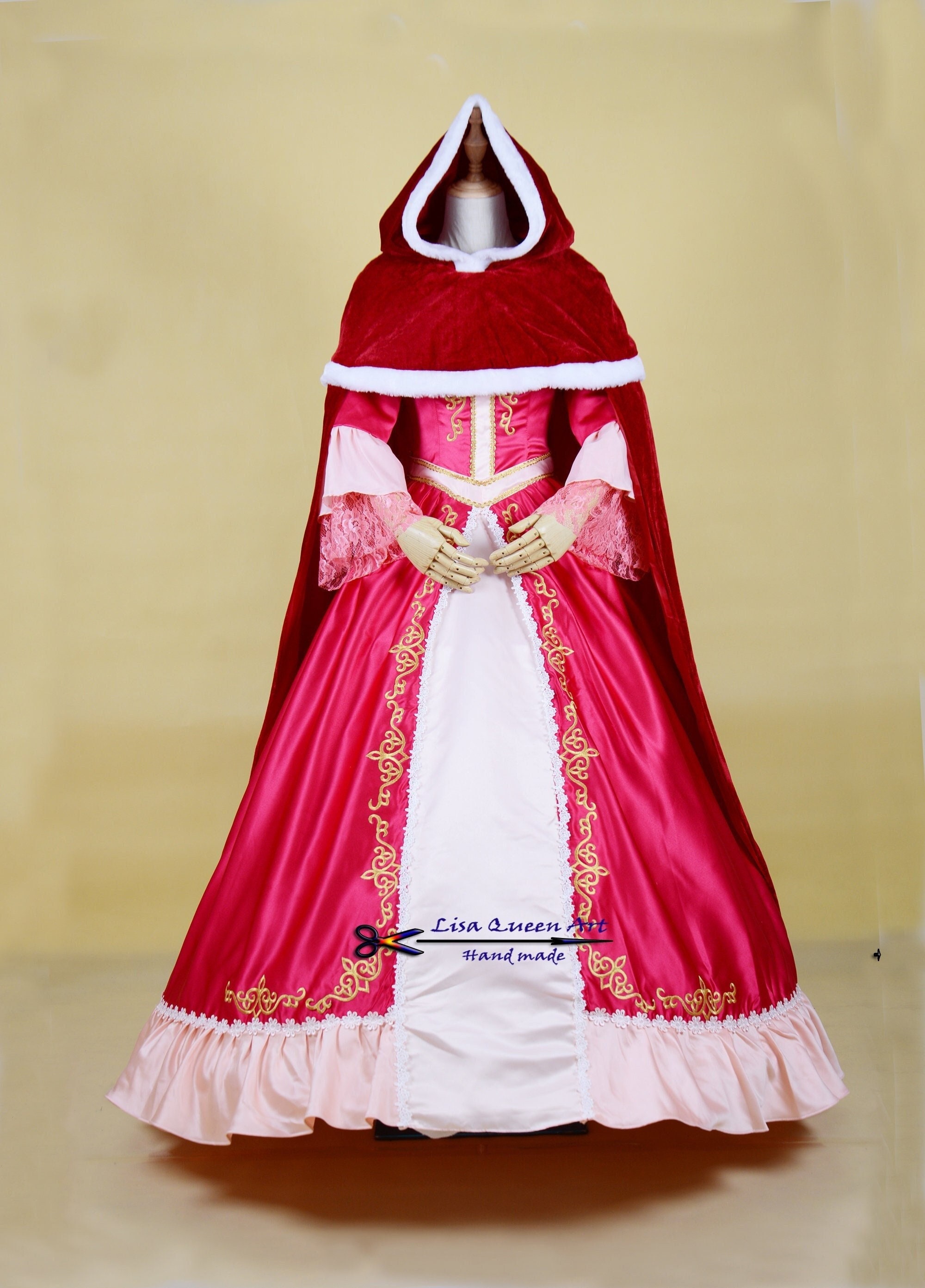 Disney Belle Cosplay Costume Princess Belle Red Dress Etsy