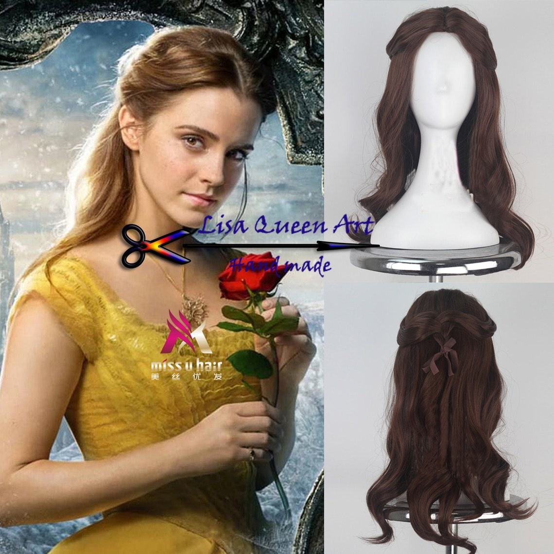 Beauty and the Beast Princess Belle cosplay Wig Etsy