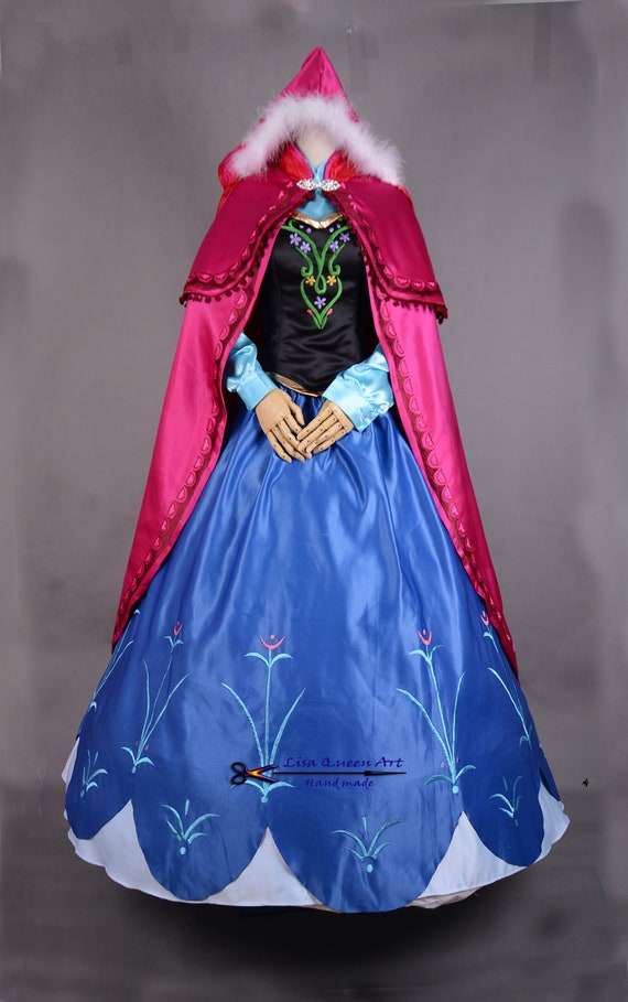 Frozen Anna Queen Cosplay Costume Anna Embroidery Suit Etsy