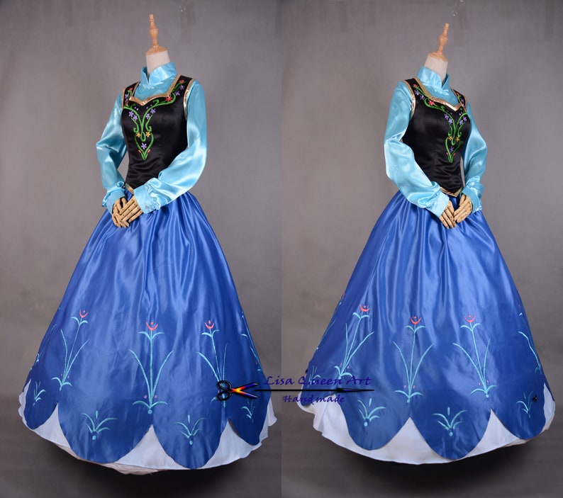 Frozen Anna Queen Cosplay Costume Anna Embroidery Suit Etsy