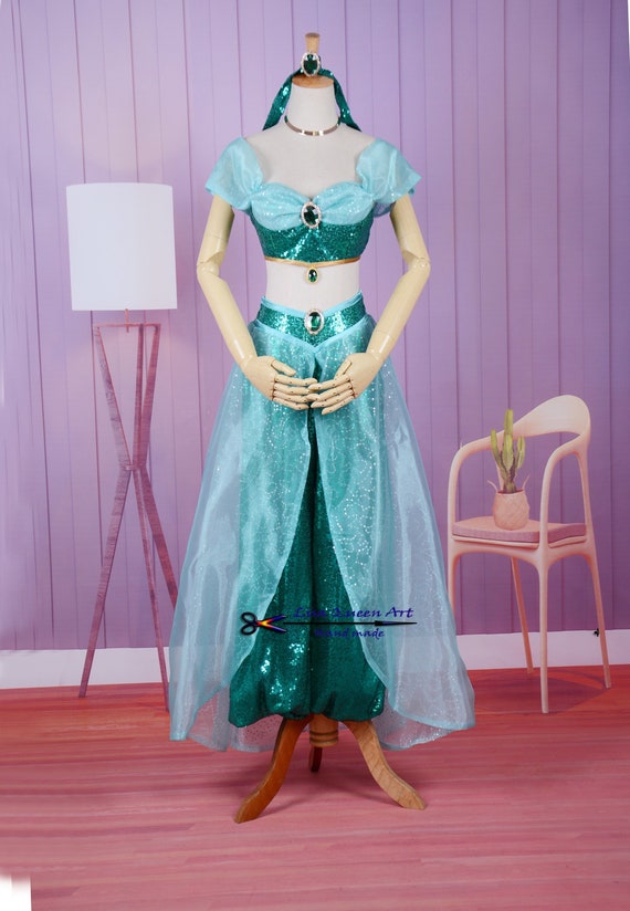 door elkaar haspelen Gevoel van schuld Wie Disney Prinses Jasmine Aladdin Cosplay Kostuum - Etsy België