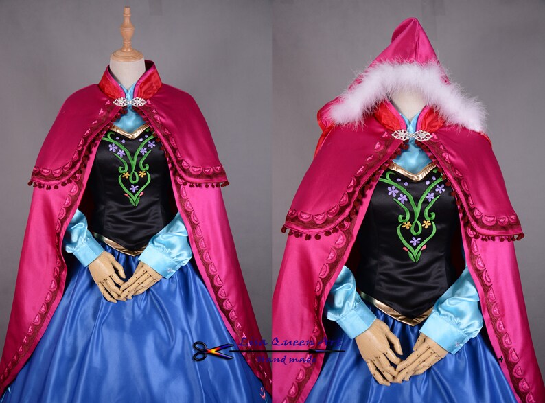 Frozen Anna Queen Cosplay Costume Anna Embroidery Suit Etsy