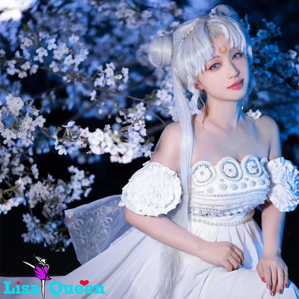 Sailor Moon Neo Queen Serenity Cosplay Costume Moon White - Etsy Finland