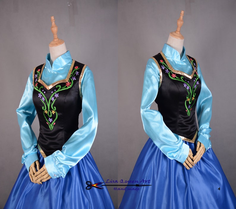 Frozen Anna Queen Cosplay Costume Anna Embroidery Suit Etsy