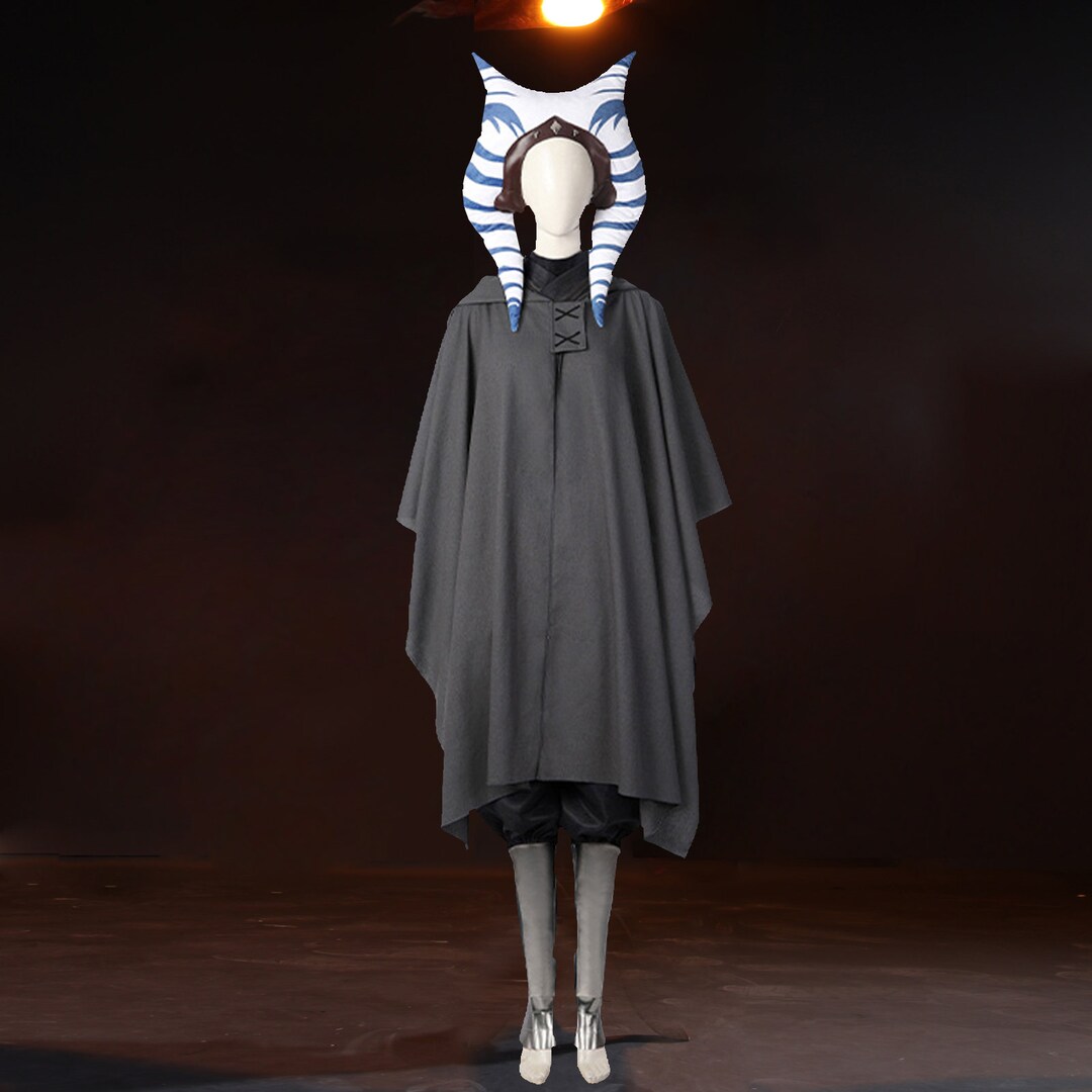 The Mandalorian Ahsoka Tano Cosplay Costume Black Suit Cape Etsy UK