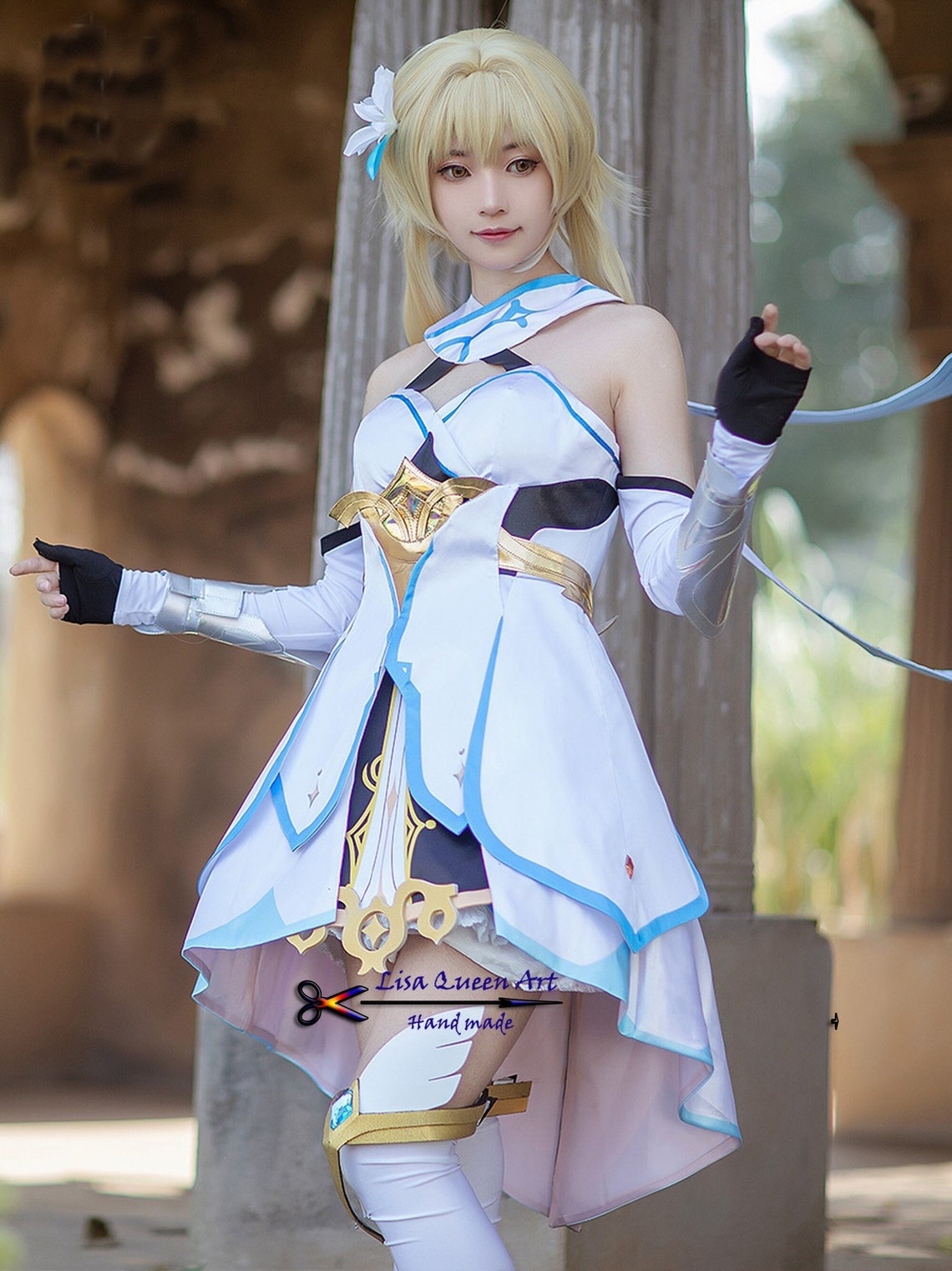 Genshin Impact Traveler Lumine Cosplay Costume Dress | Etsy