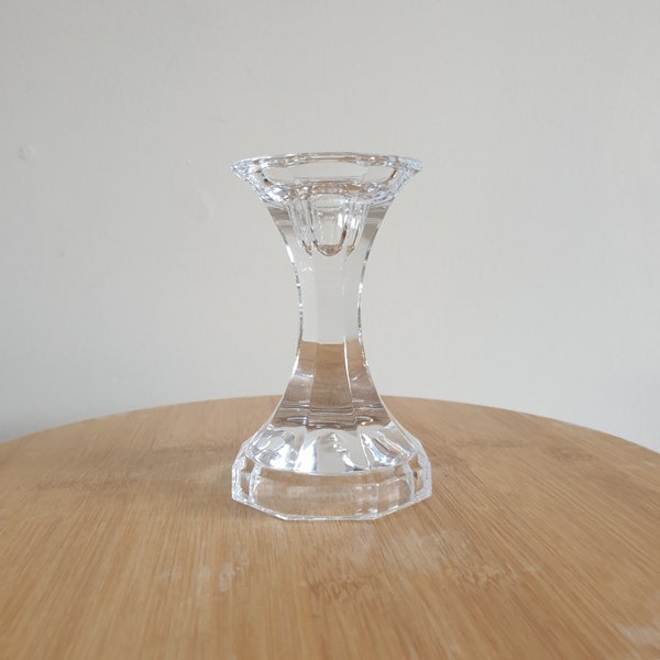 Vintage Crystal Glass Candle Holder. Decorative Crystal Candlestick Holder. Ornate Candle Holder. Gift. Unique