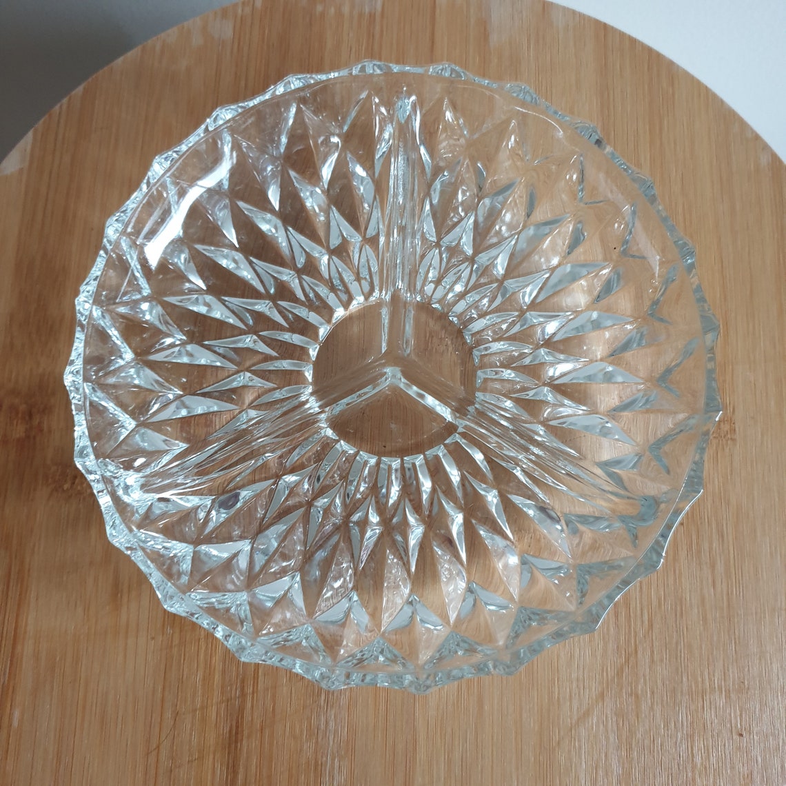 Vintage Crystal Glass Divided Serving Tray. Dessert Tray. Etsy.de