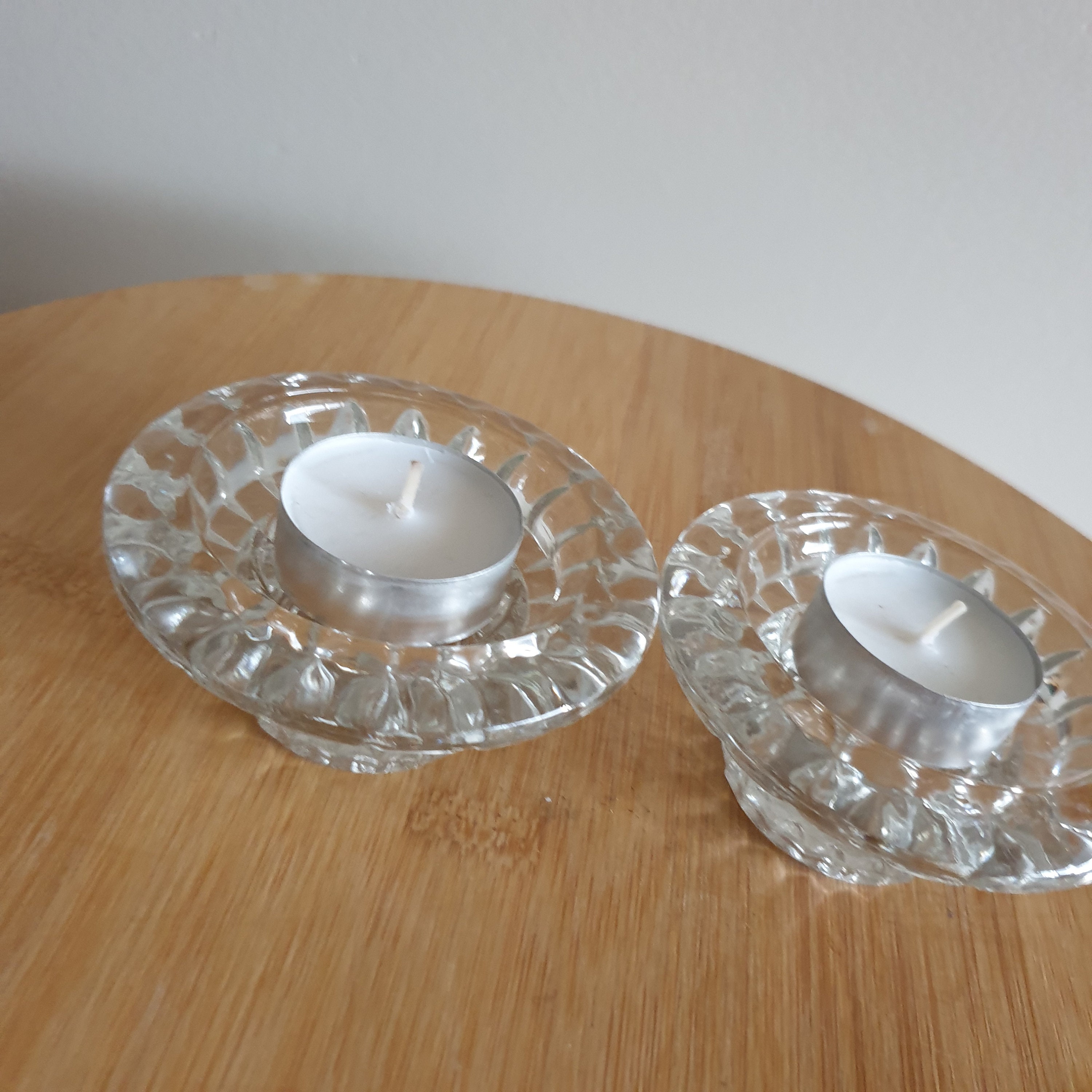 2 Pasari Crystal Candle Holders. Crystal Glass Candle Holders. Etsy