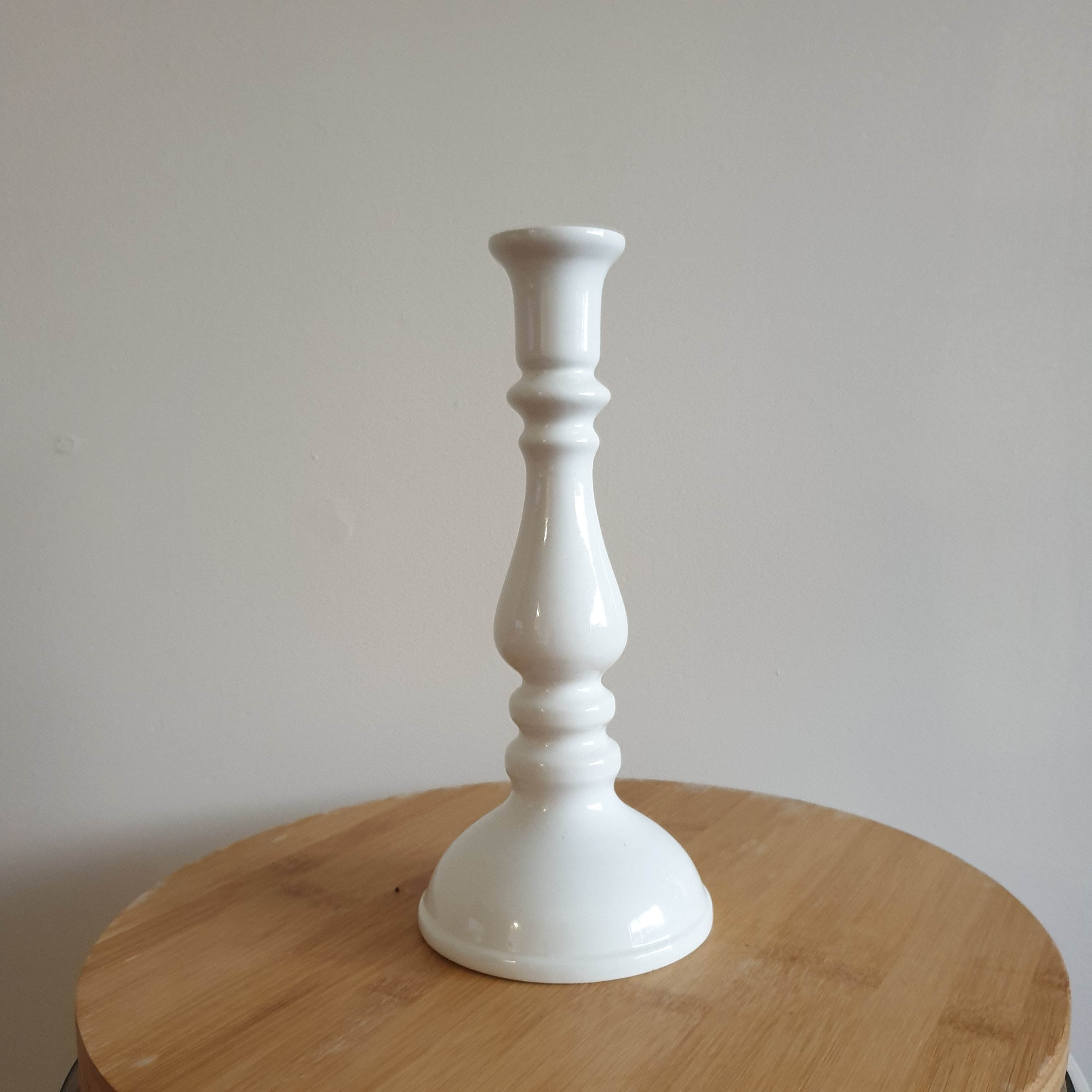 Tall White Ceramic Candle Holder. Candlestick Holder. Etsy