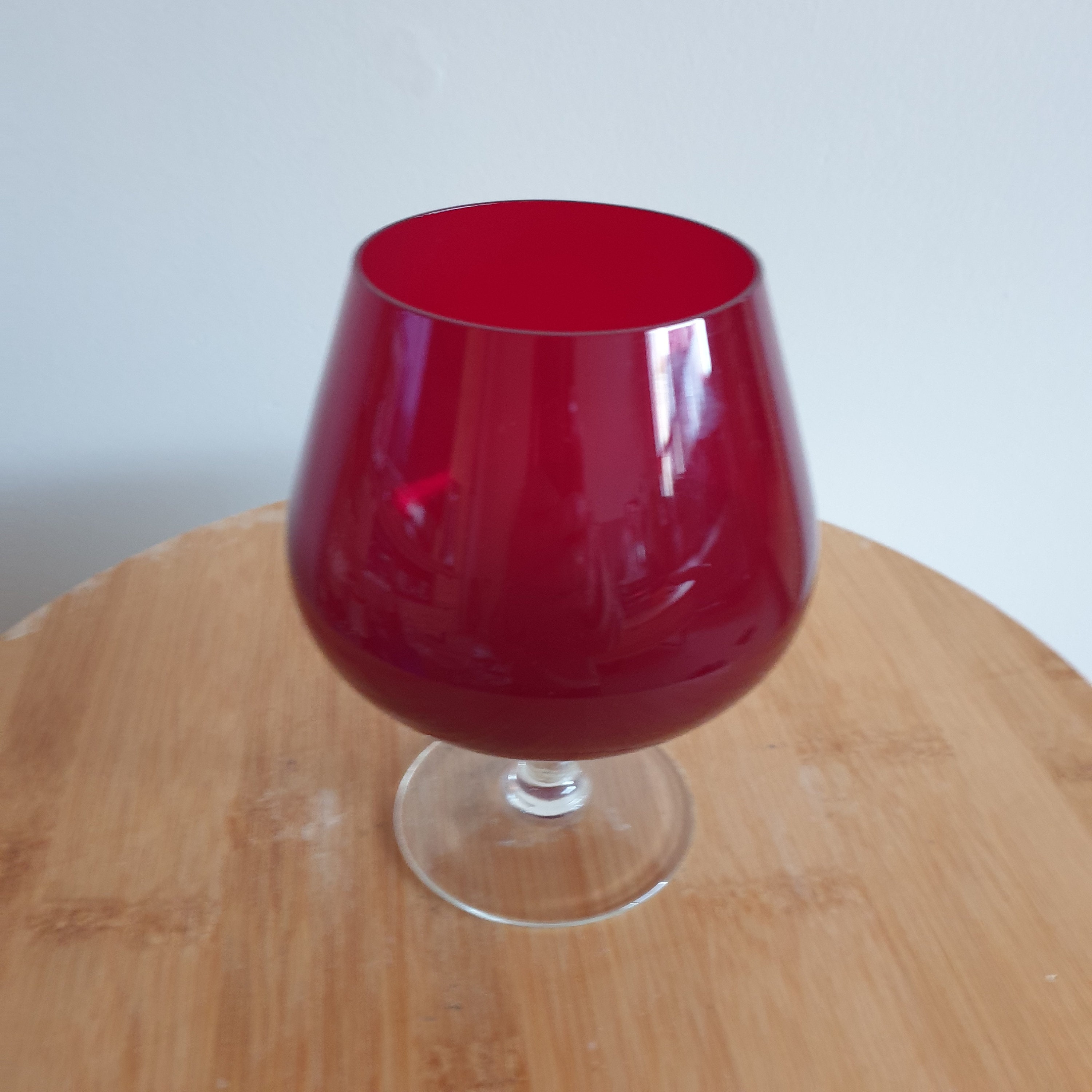 Red Vintage Goblet Style Glass Candle Holder. Decorative Etsy