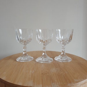 3 Small Vintage Pedestal Heavy Royal Crystal Rock Dessert Wine Glasses. Cocktail Glasses. Gift. Unique